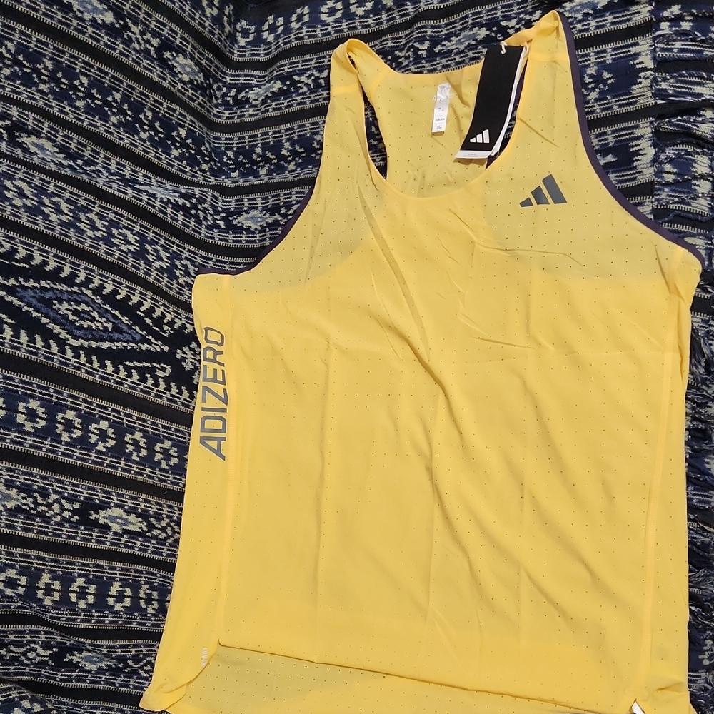 Adidas Yellow Adizero Tank Top